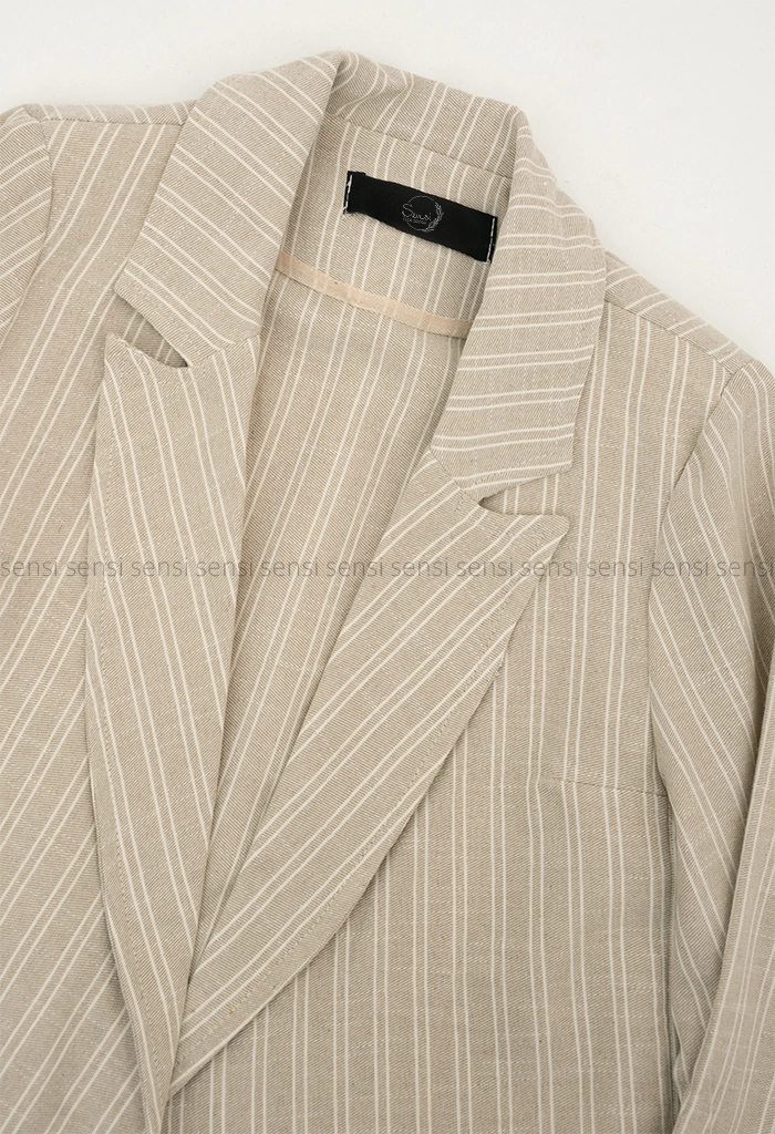 کت راه راه لینن جیب پاکتی کد1005297